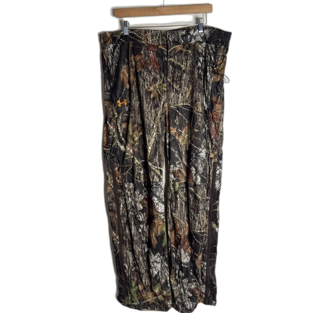 Under Armour Pants Mens XL Mossy Oak Camo Waterproof‎ Hunting Outdoor Lined